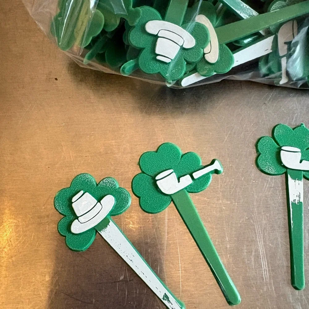 Green Shamrock Party Picks
